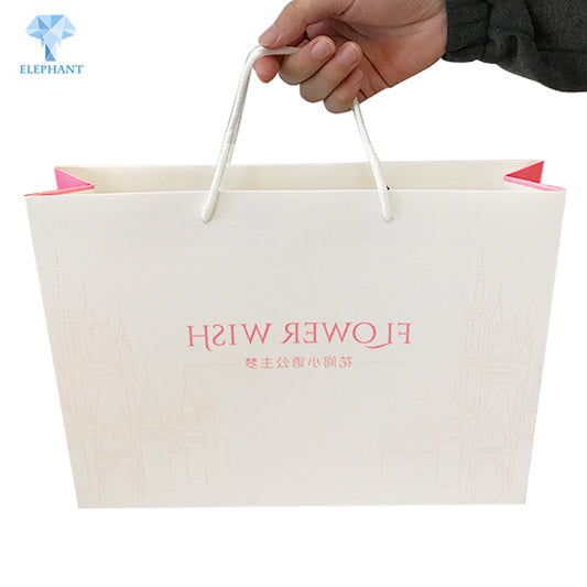 Custom logo printed good quality shopping packing cheap paper bag