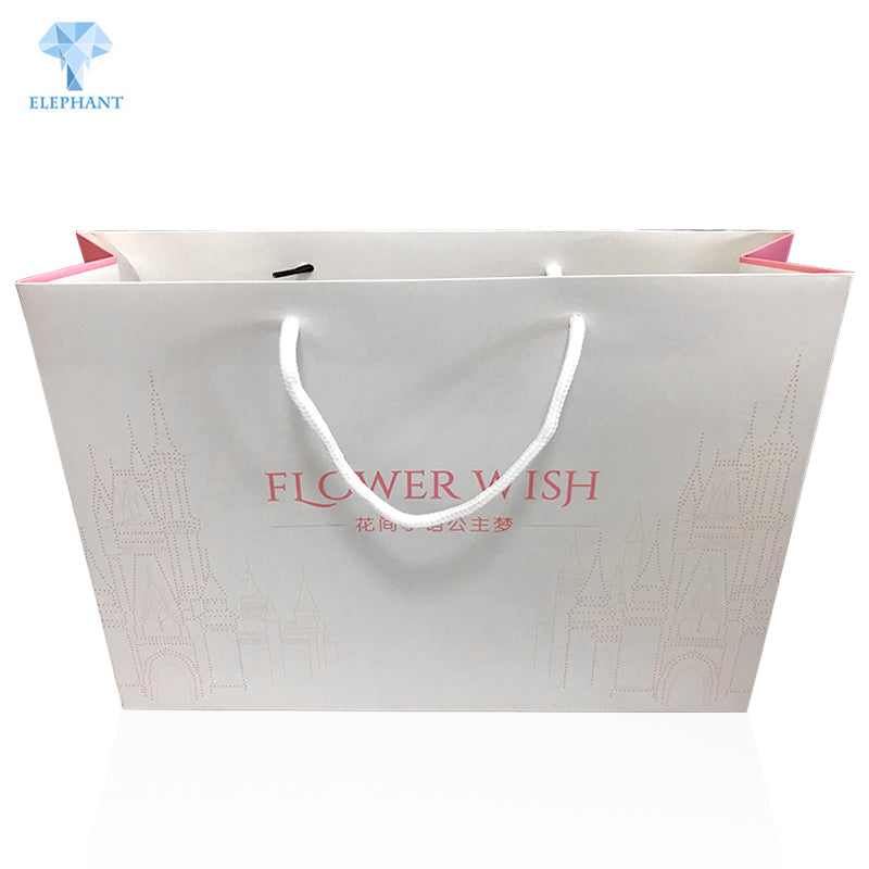 Custom logo printed good quality shopping packing cheap paper bag