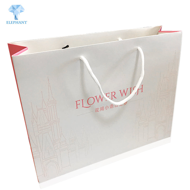 Custom logo printed good quality shopping packing cheap paper bag