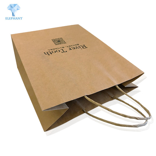 Custom printed shopping small recycled kraft paper bag