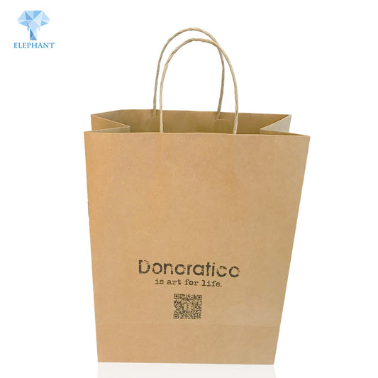 Custom printing murah manila khaki kraft paper bag with logo