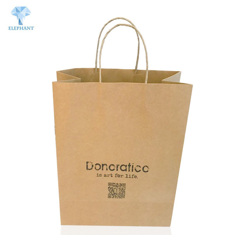 Custom Craft Reusable Recycled Thickness Brown Kraft Paper Bag