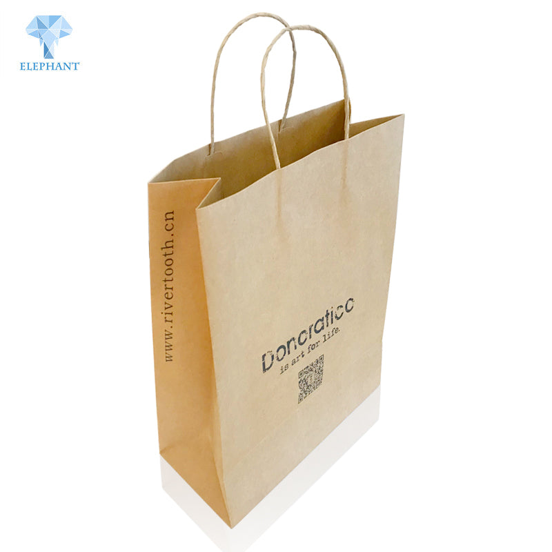 Custom Craft Reusable Recycled Thickness Brown Kraft Paper Bag