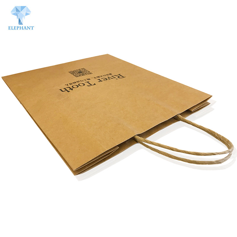 Custom Craft Reusable Recycled Thickness Brown Kraft Paper Bag