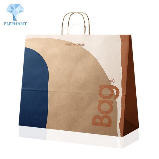 Custom logo Size Package Paper Handle Kraft Paper Shopping Bag Paper Bag