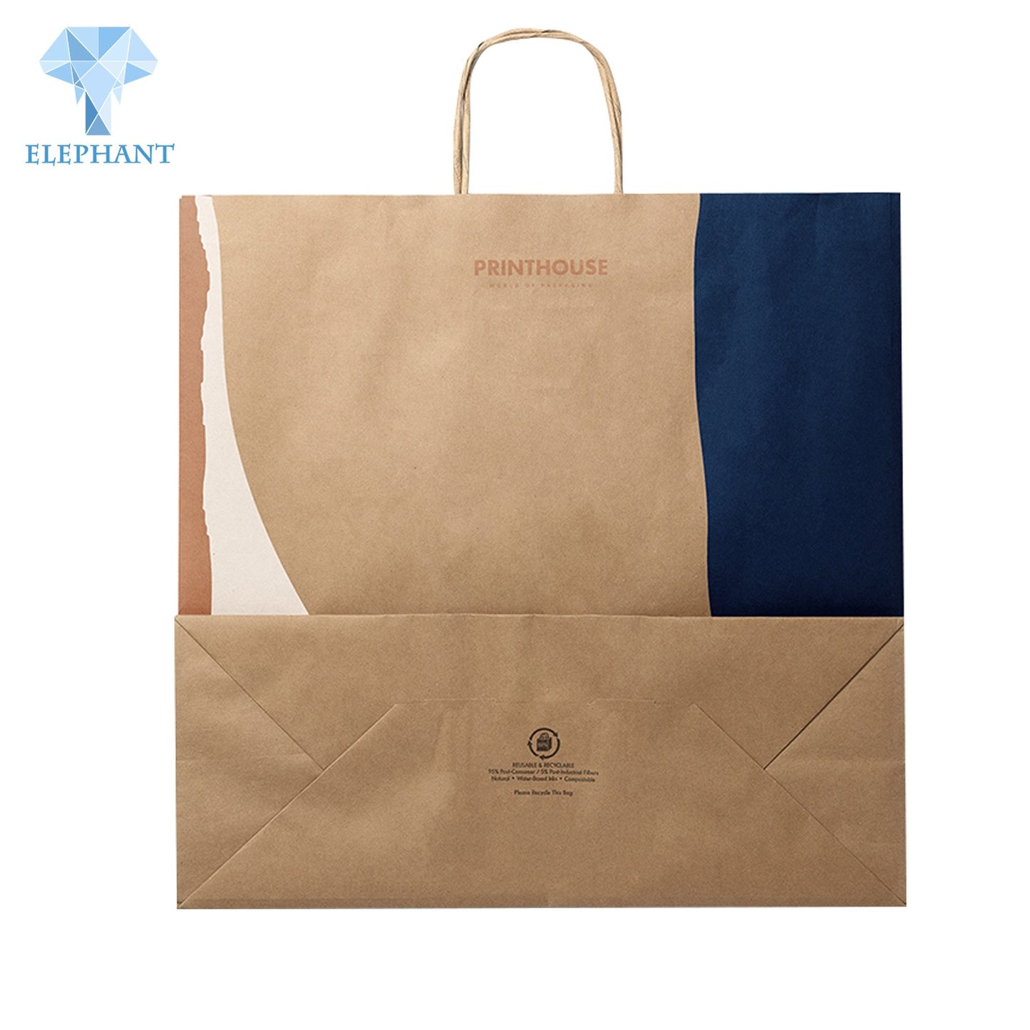 Custom logo Size Package Paper Handle Kraft Paper Shopping Bag Paper Bag