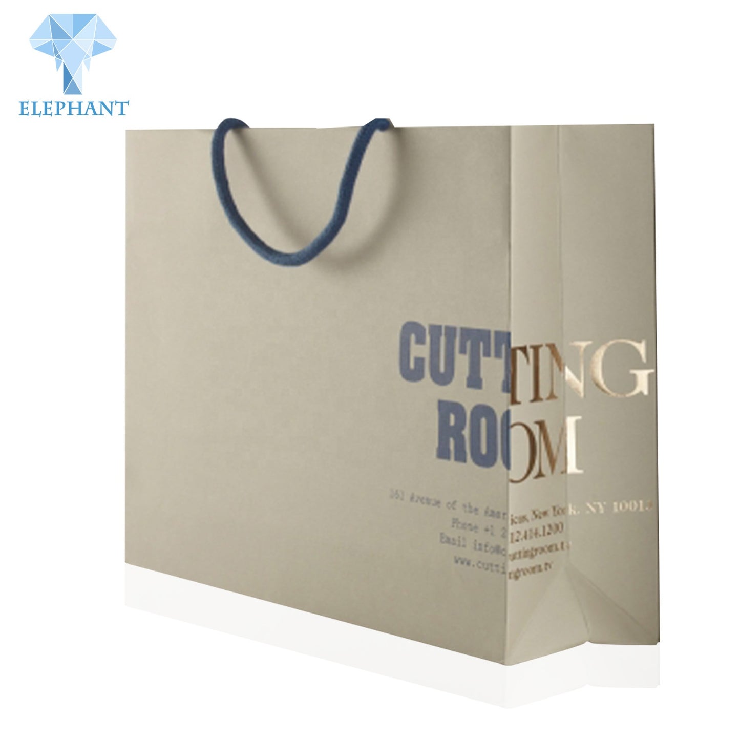 Custom Eco Friendly Thick Folding Private Label Paper Tote Bag Craft Paper Shopping Bag