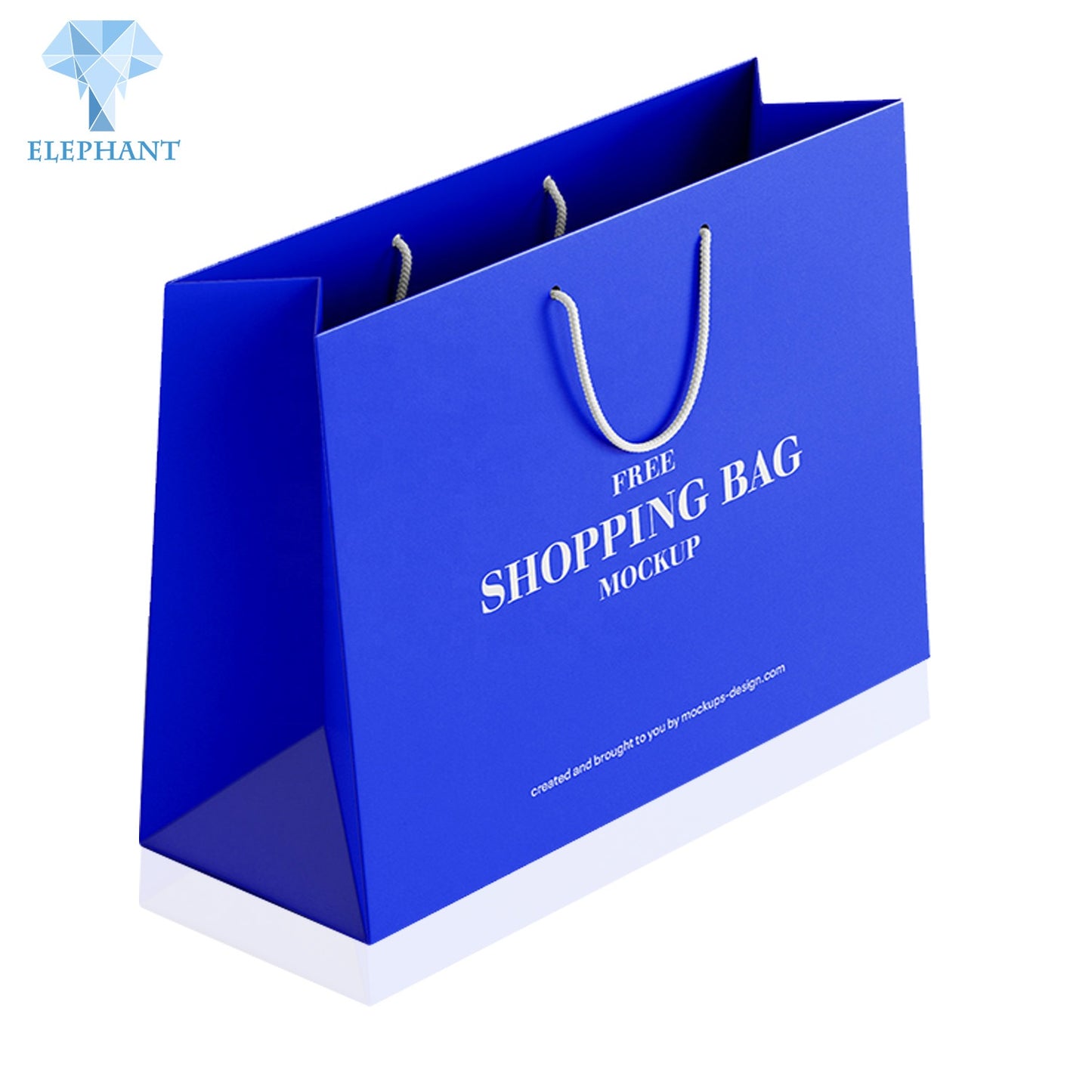 Wholesale Custom Printed Brand Logo Design Luxury Clothing Blue Cardboard Paper Bag