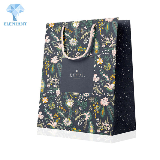 Custom Personalized Logo Cheap Die Cut Biodegradable Reusable Retail Brand Paper Bag Print