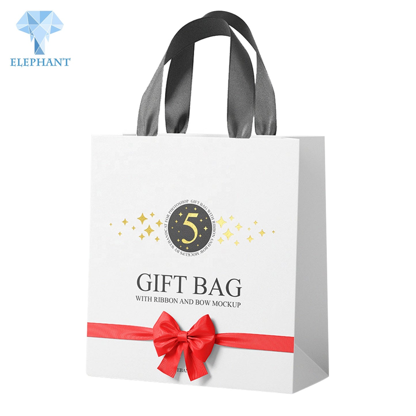 Custom Best Quality Commercial Reusable Paper Bags With Your Own Logo Thank You Wedding White Craft Paper Bag With Ribbon