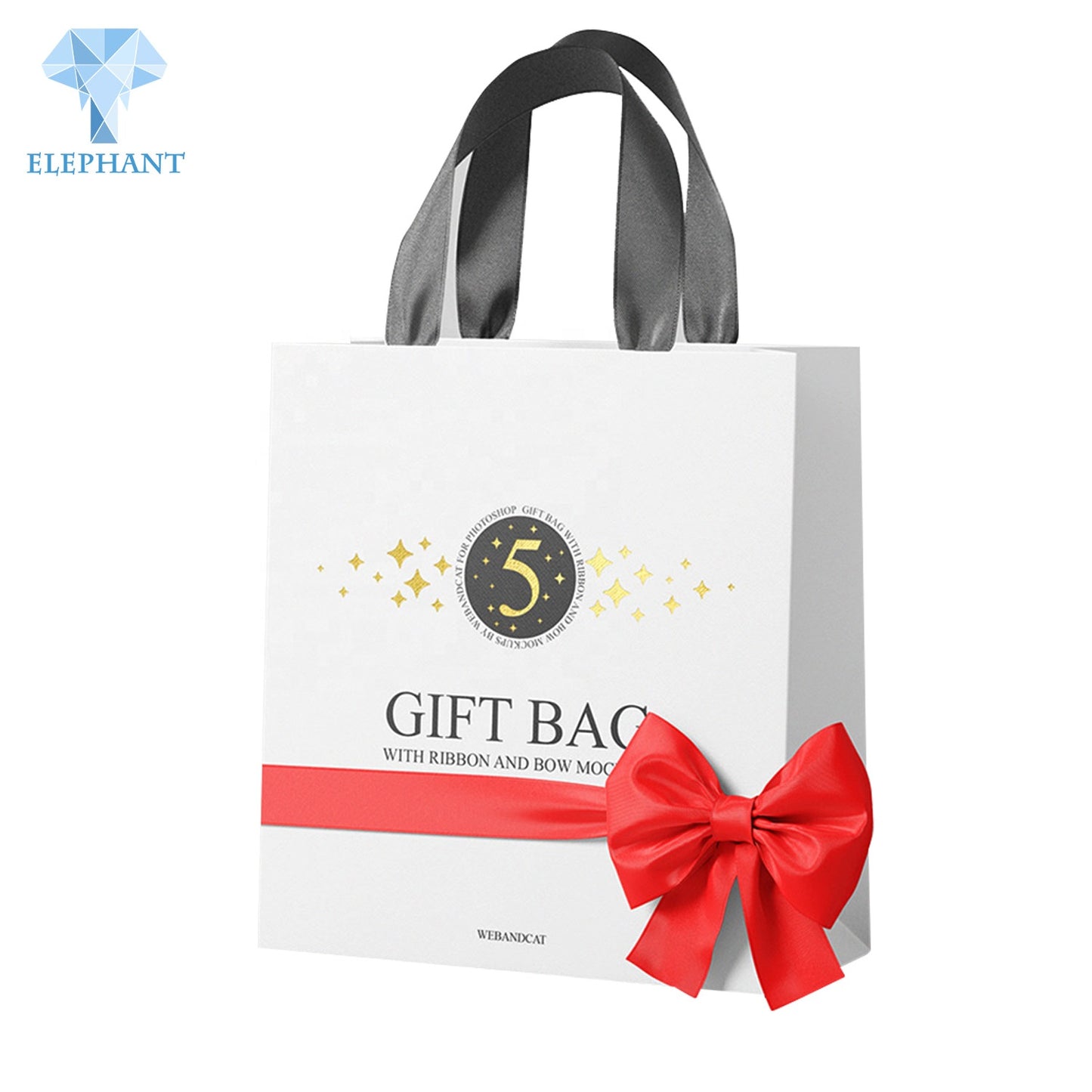 Custom Best Quality Commercial Reusable Paper Bags With Your Own Logo Thank You Wedding White Craft Paper Bag With Ribbon