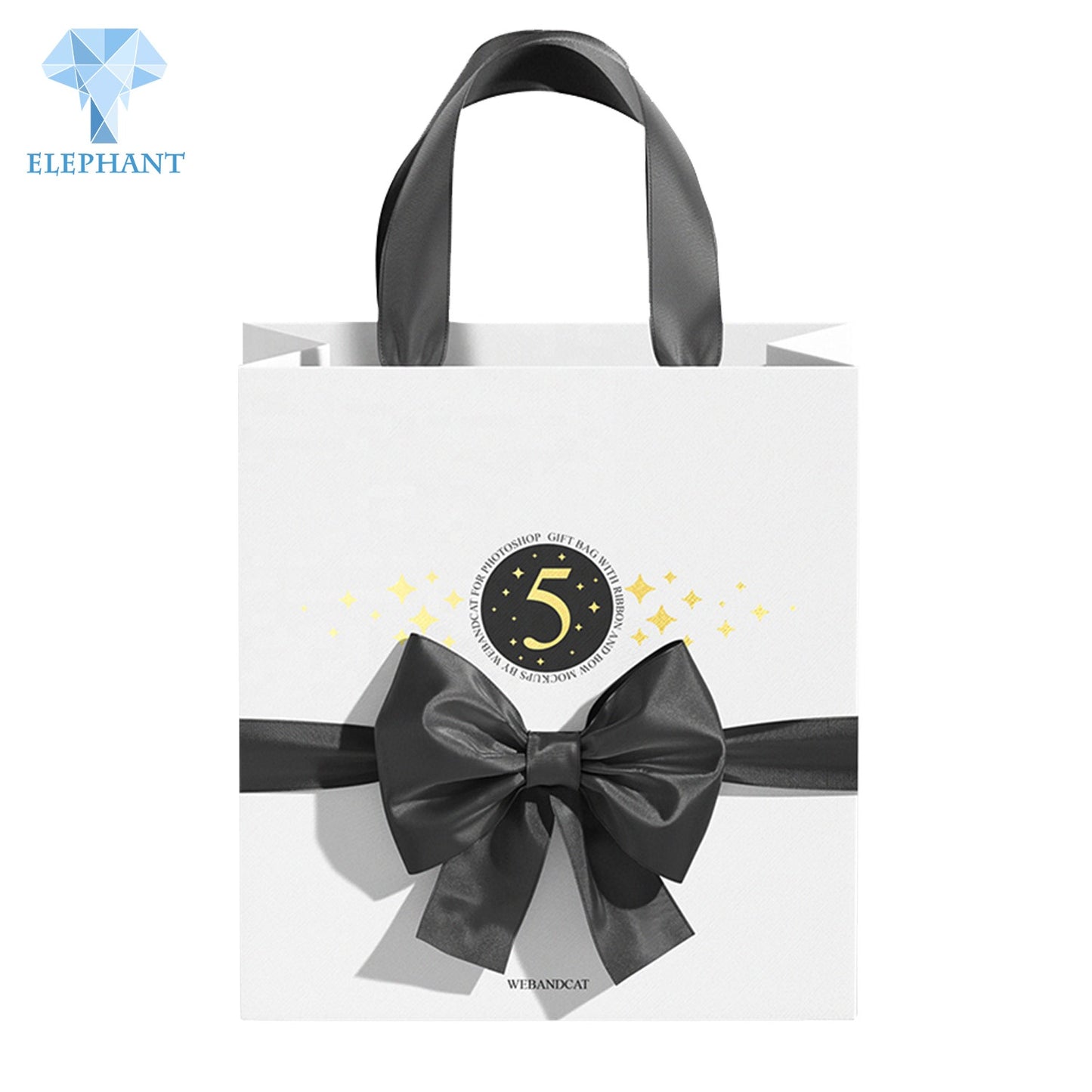 Custom Best Quality Commercial Reusable Paper Bags With Your Own Logo Thank You Wedding White Craft Paper Bag With Ribbon