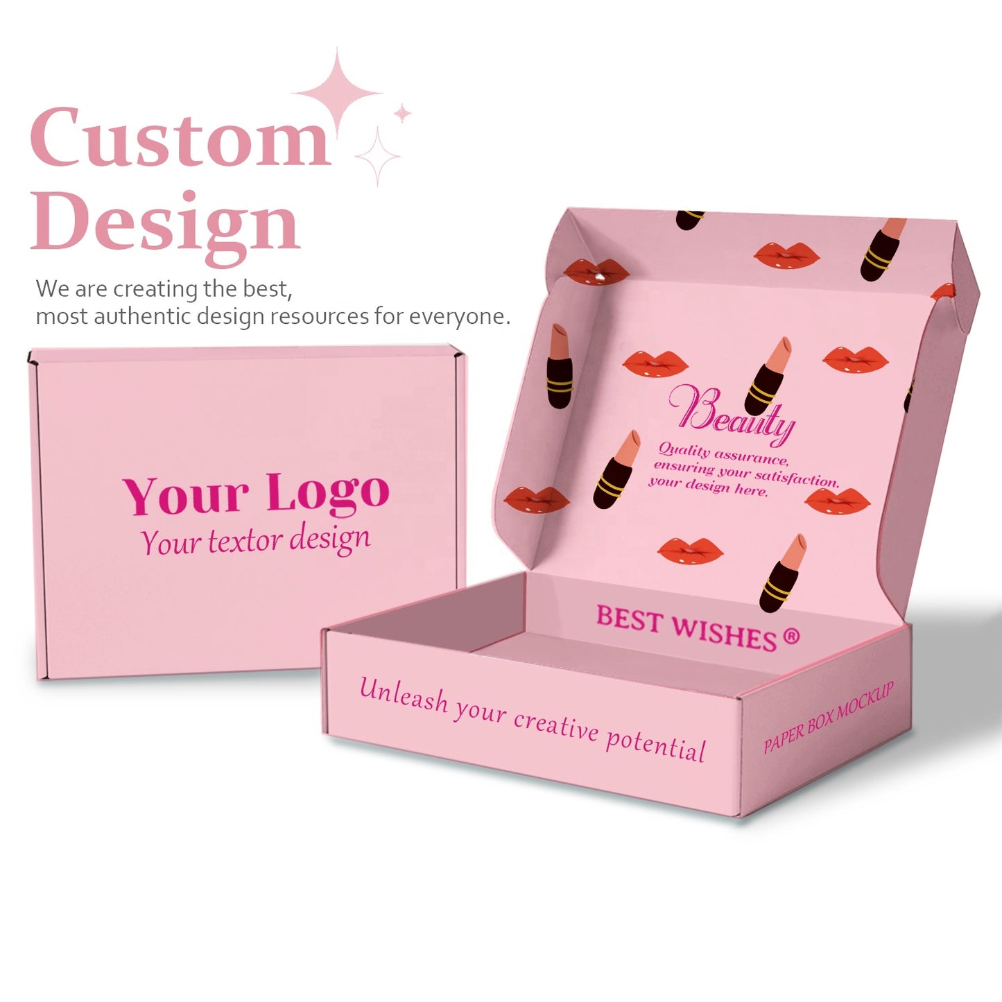 Custom Beautiful Recycled Square Folding Corrugated Packaging Box For Nail Polish