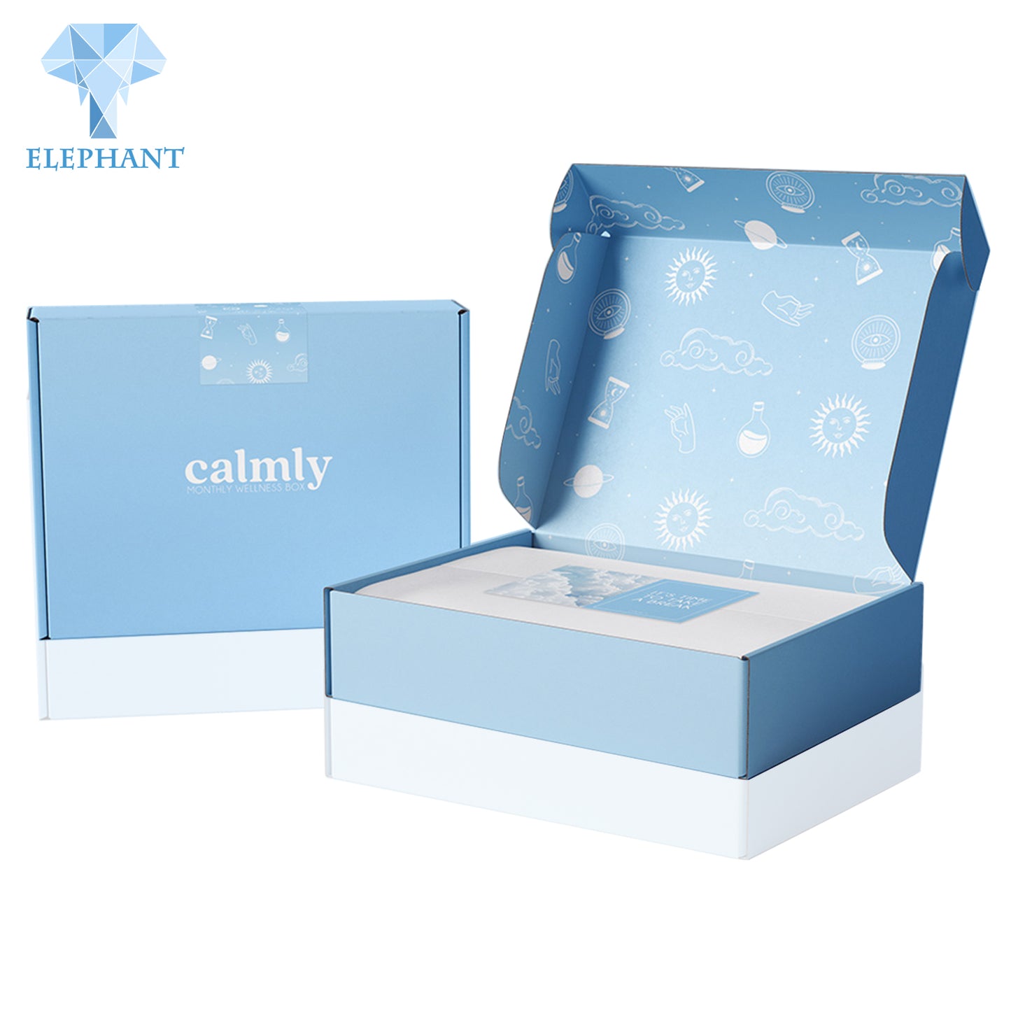 Customize Your Own Box For Product Printed Colour Flat pack Packaging Box for Small Business Corrugated Die Cut Blue Box Mailers