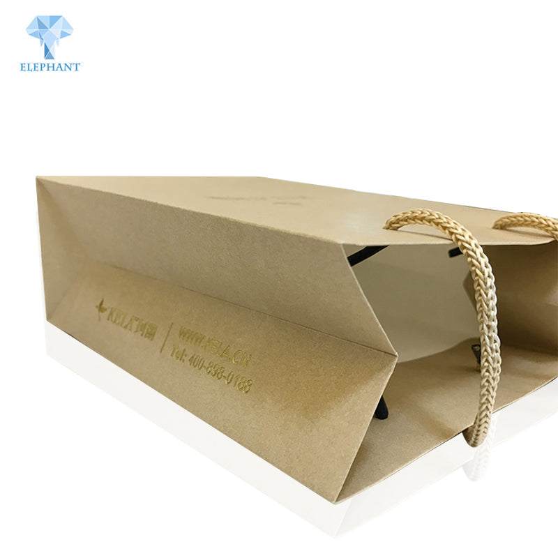 Custom Design Gift Paper Shopping Bag With Handle Craft Brown Kraft Paper Bag