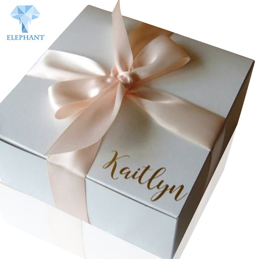 Custom Logo White Card Paper Vacuum Cup Wedding Invitation Box