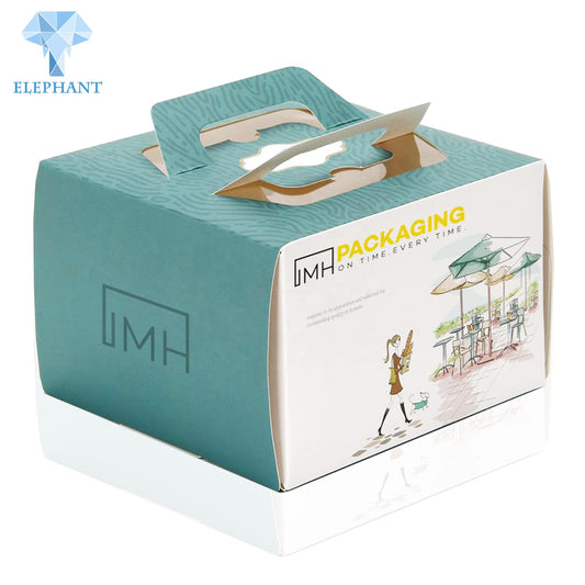 Custom Printed Surprise 6 8 12 Inch 10x10 Birthday Paper Handle Window Cake Box