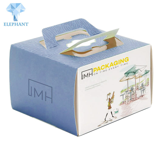 Custom Printed Surprise 6 8 12 Inch 10x10 Birthday Paper Handle Window Cake Box