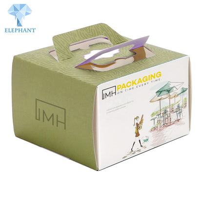 Custom Printed Surprise 6 8 12 Inch 10x10 Birthday Paper Handle Window Cake Box