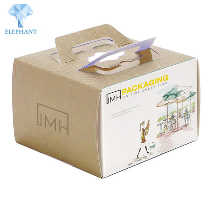 Custom Printed Surprise 6 8 12 Inch 10x10 Birthday Paper Handle Window Cake Box