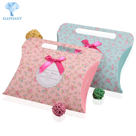 Small Paper Wholesale Price Custom Medium Rose Pillow Box With Handles Pillow Box