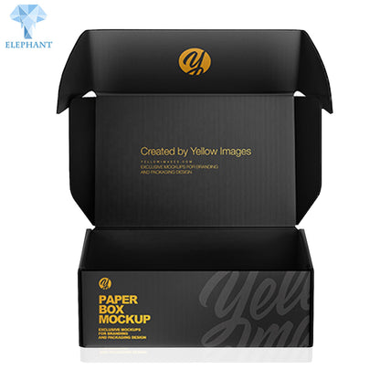 Custom Fancy Design Luxury Best Price Large Black Corrugated Cardboard Paper Package Packaging Shipping Mailer Shoes Boxes