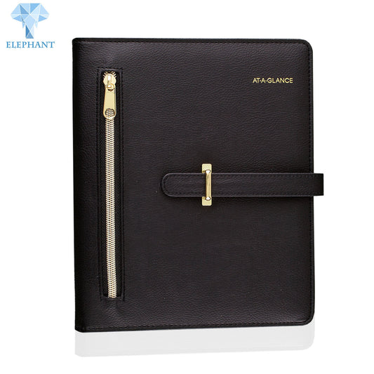 Custom Blank Flip Spiral Binding Bound Book Printing Colours Black Faux Leather Cover Note Book
