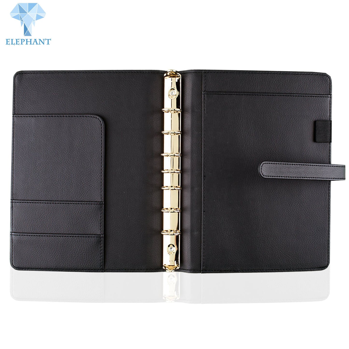 Custom Blank Flip Spiral Binding Bound Book Printing Colours Black Faux Leather Cover Note Book