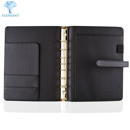 Custom Blank Flip Spiral Binding Bound Book Printing Colours Black Faux Leather Cover Note Book