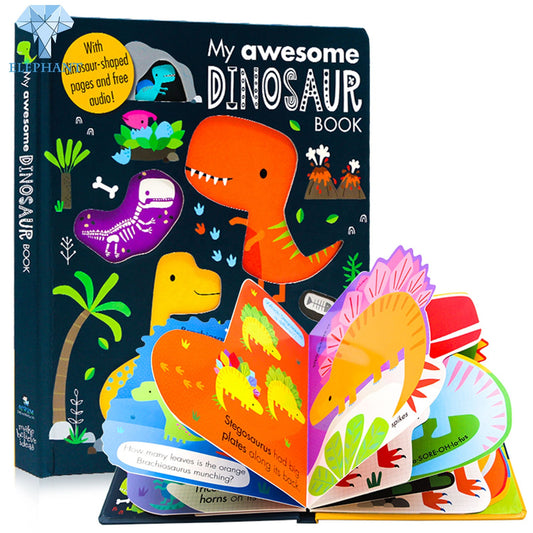 Wholesale Oem Hardcover Book Printing Children Colouring Interactive Cartoon Dinosaur Sound Book